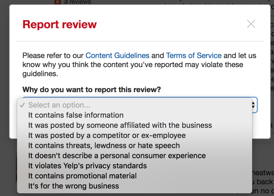 How to remove a Yelp review
