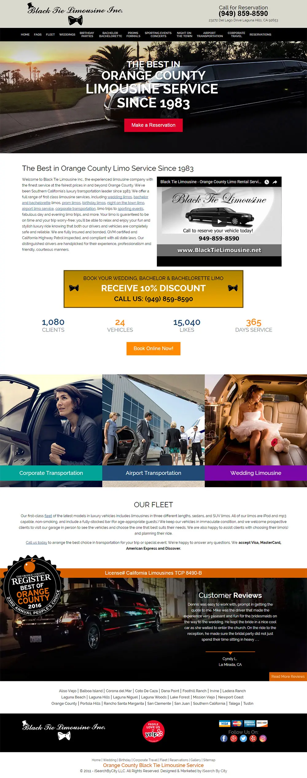 Optimized Website for Black Tie Limousine