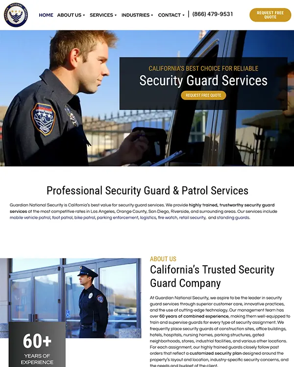LA Security Guard Company Website
