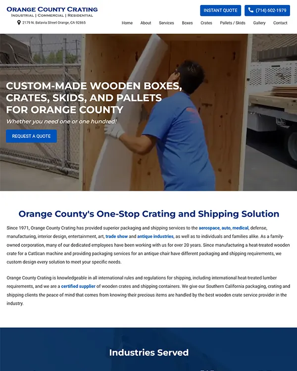 Orange County Crating Website
