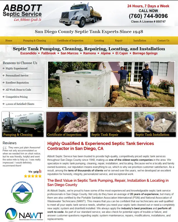 Abbott Septic Service San Marcos, CA