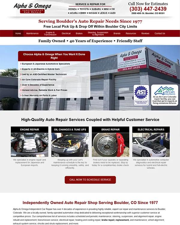 Alpha & Omega Independent Car Repair Boulder, CO