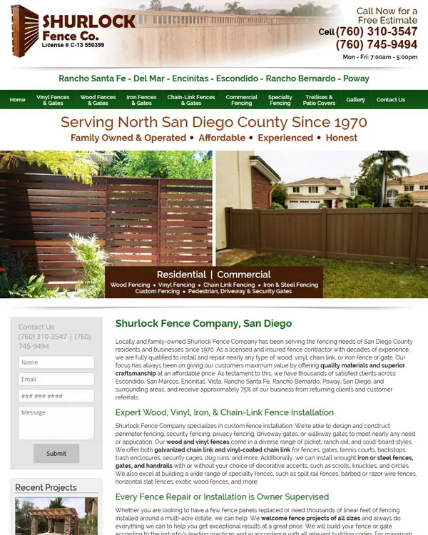 Shurlock Fence Company Escondido, CA